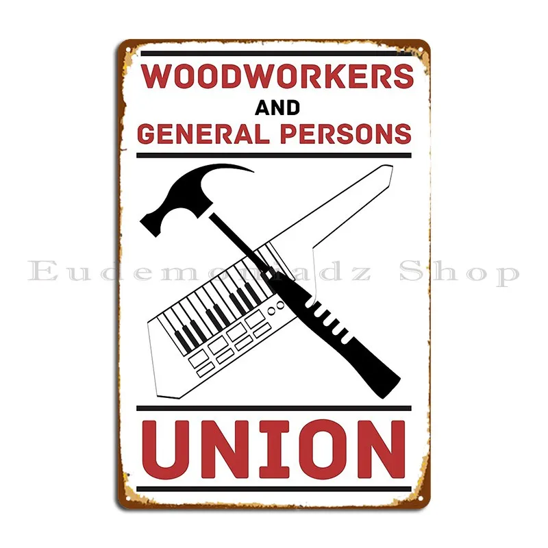 Woodworking Union - Poster con targa in metallo per