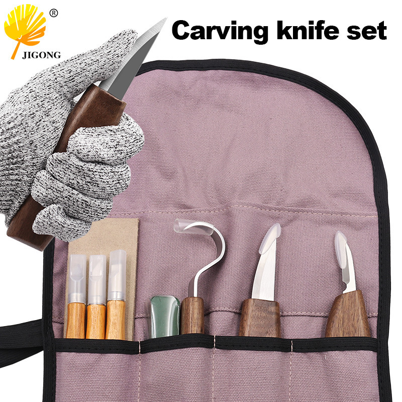 Woodworking Gloves - Set per incisione su legno multi-specifica,