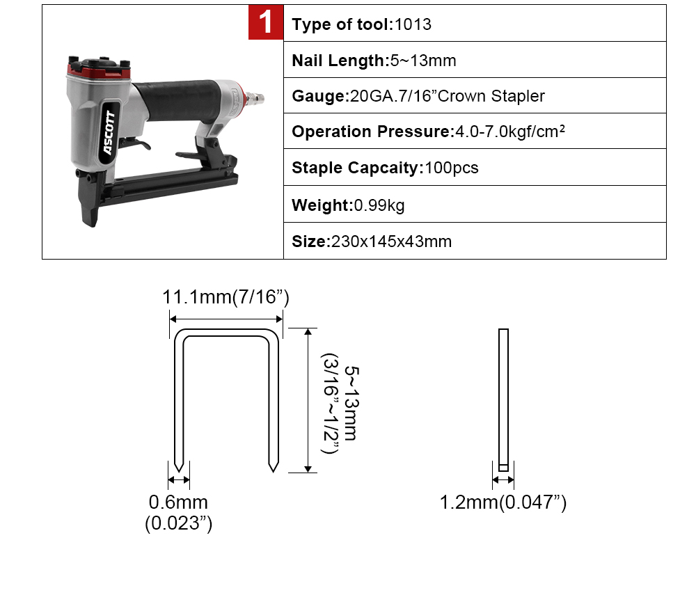 20GA 5-13mm 100 pz 1013j Indus - Woodworking Nail Gun recensione e prezzo