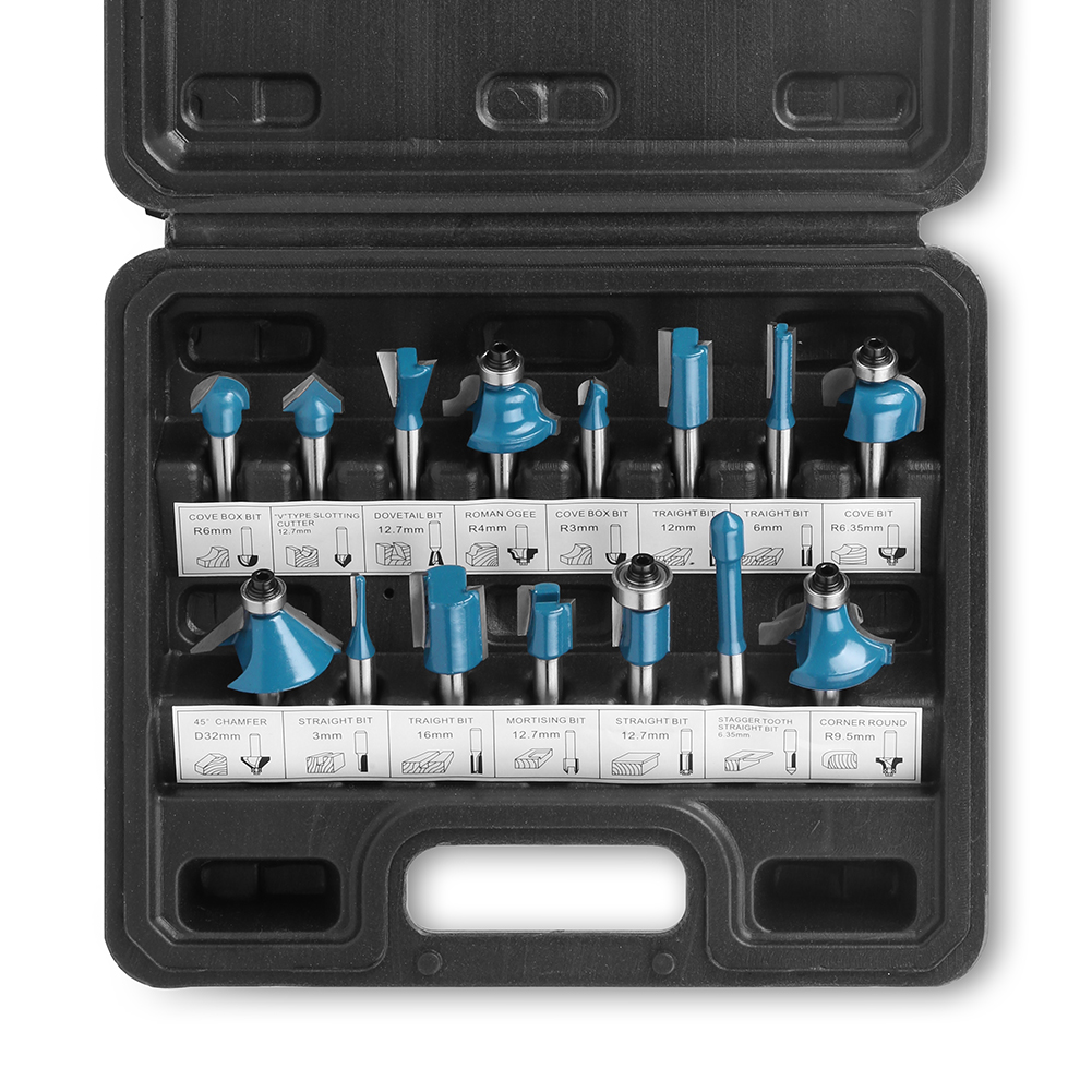 15 pz 1/4 Gambo Router Bit Set - Woodworking Usa recensione e prezzo